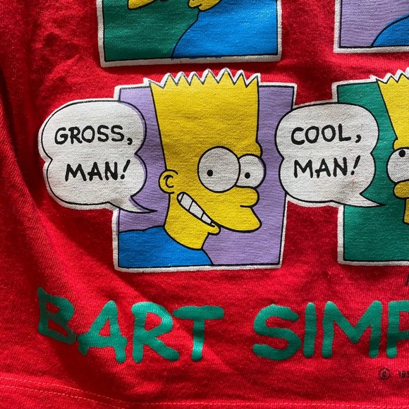 vintage 1992 bart simpson kids tank top label size 6 - Picture 4 of 9